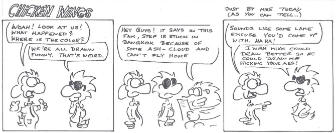 Mike draws chickens